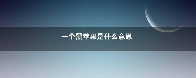 一个黑苹果是什么意思