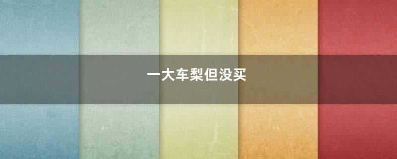 一大车梨但没买