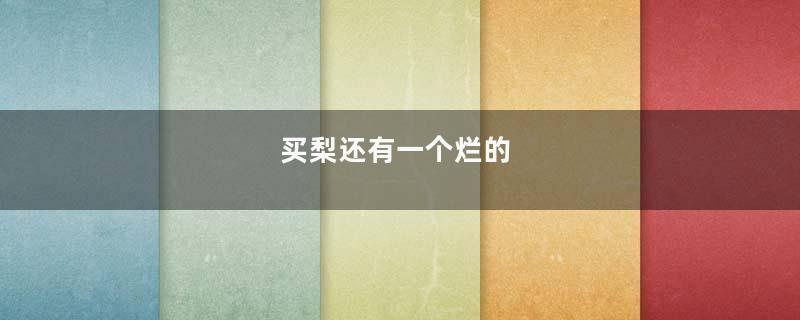 买梨还有一个烂的