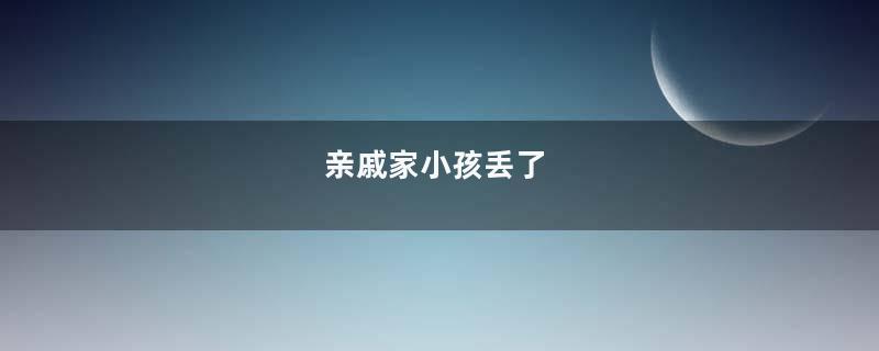 亲戚家小孩丢了