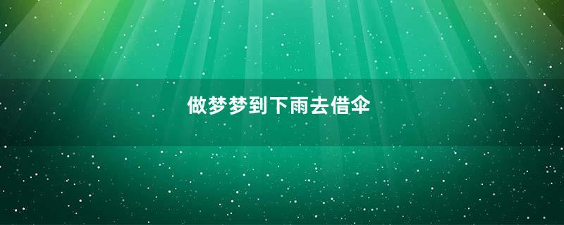 做梦梦到下雨去借伞
