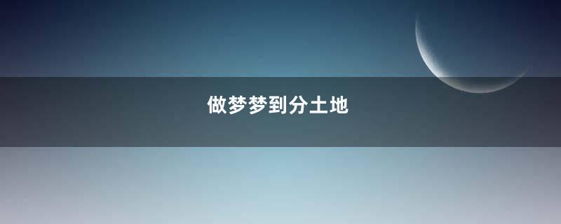 做梦梦到分土地