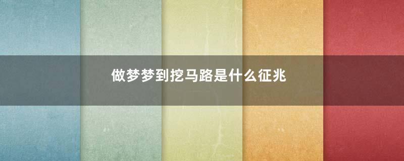 做梦梦到挖马路是什么征兆