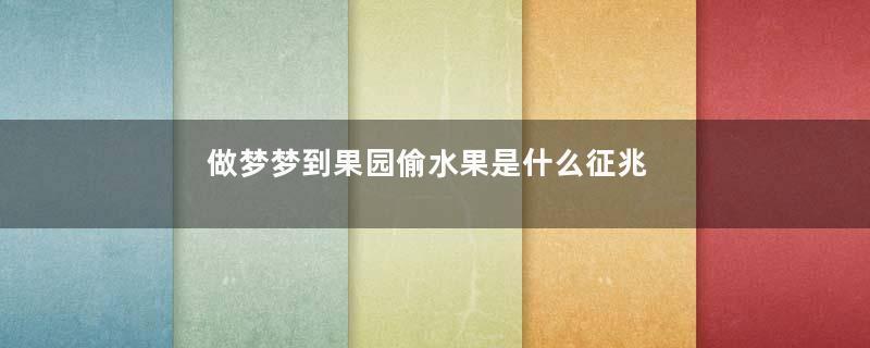 做梦梦到果园偷水果是什么征兆