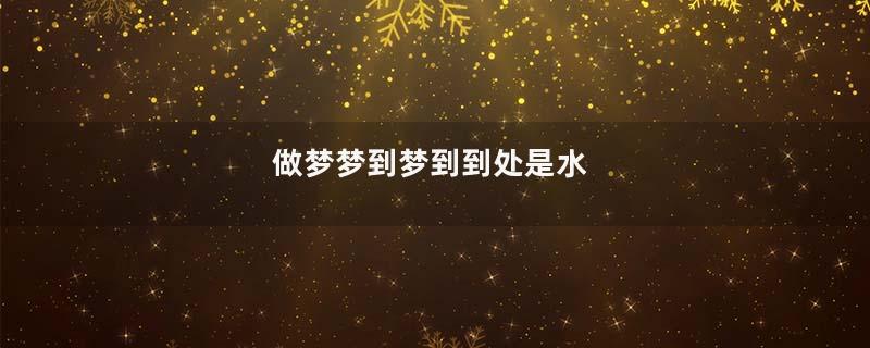 做梦梦到梦到到处是水