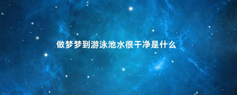 做梦梦到游泳池水很干净是什么征兆