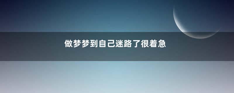 做梦梦到自己迷路了很着急