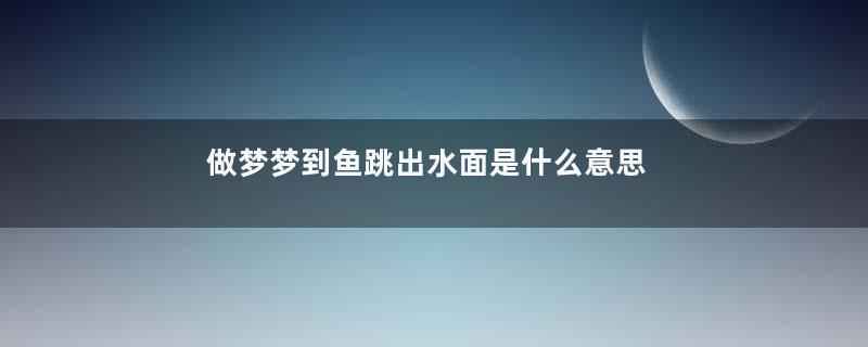 做梦梦到鱼跳出水面是什么意思