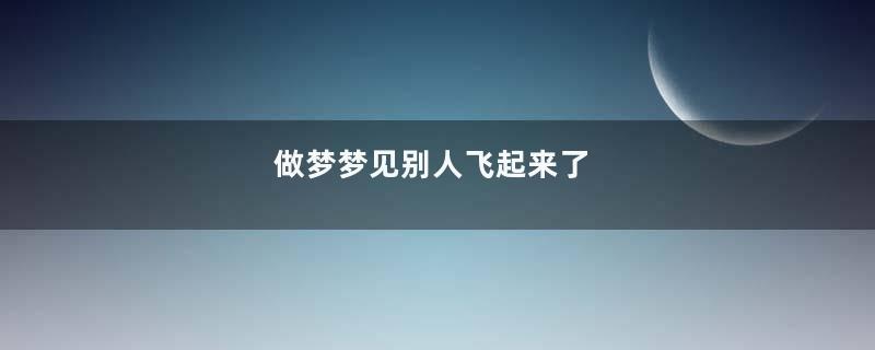 做梦梦见别人飞起来了
