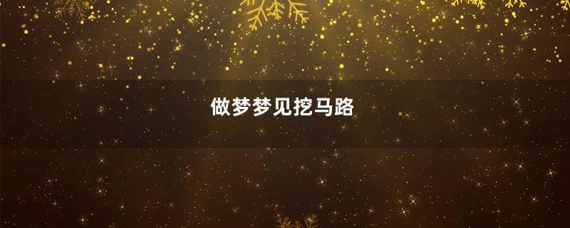 做梦梦见挖马路