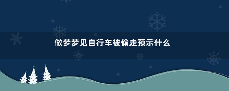 做梦梦见自行车被偷走预示什么
