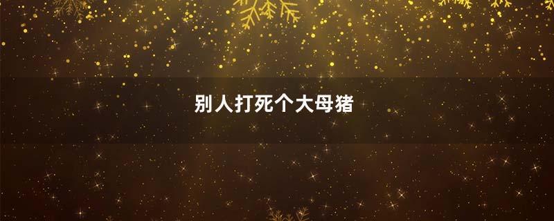 别人打死个大母猪