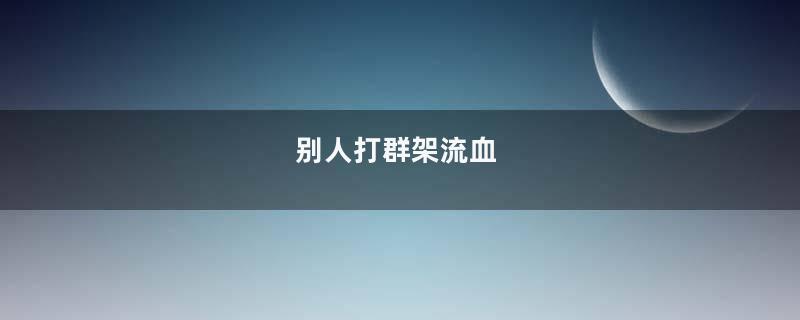 别人打群架流血