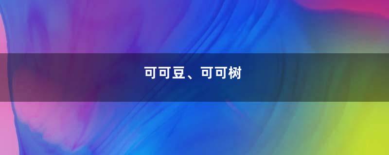 可可豆、可可树