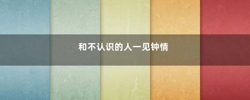 和不认识的人一见钟情