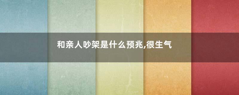 和亲人吵架是什么预兆,很生气