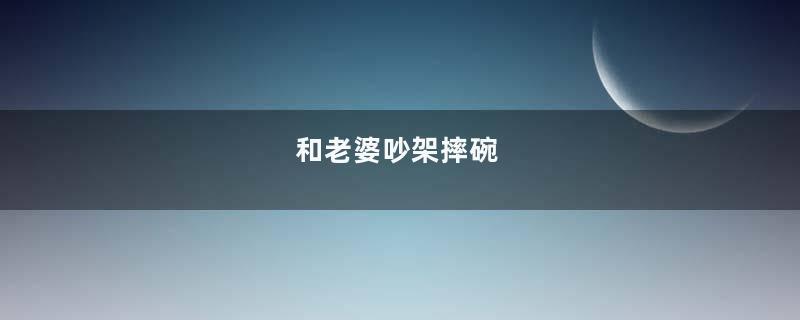 和老婆吵架摔碗