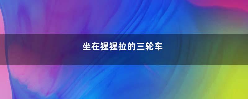 坐在猩猩拉的三轮车