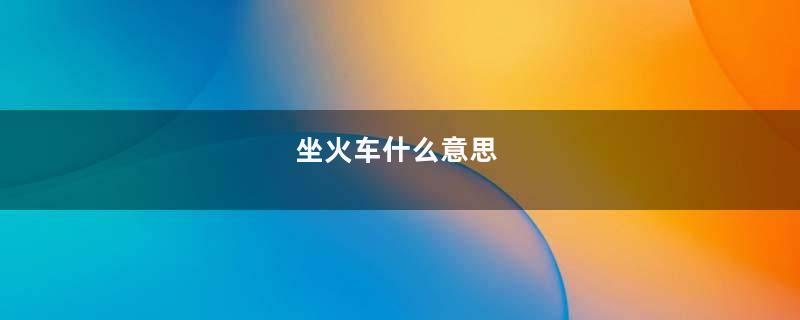 坐火车什么意思