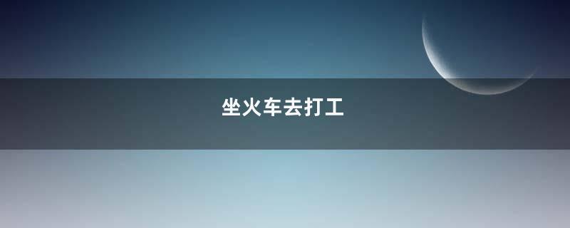 坐火车去打工