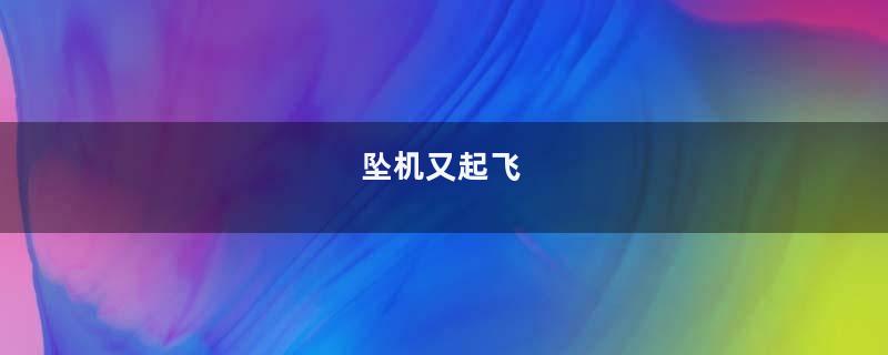 坠机又起飞