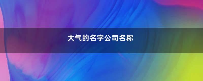大气的名字公司名称