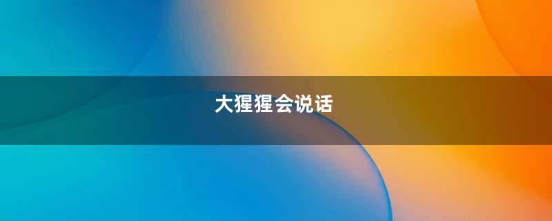 大猩猩会说话