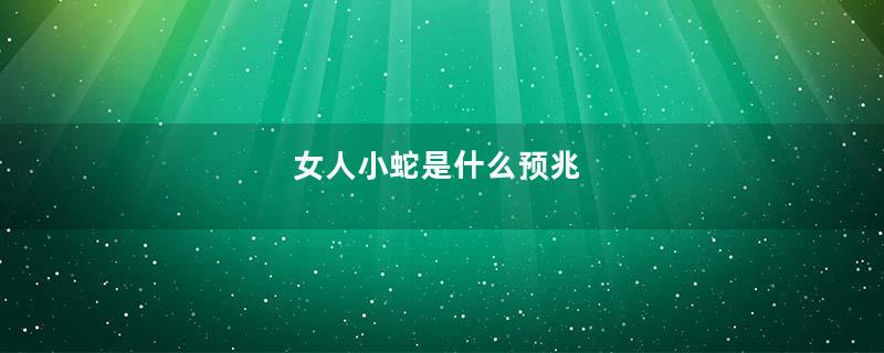 女人小蛇是什么预兆