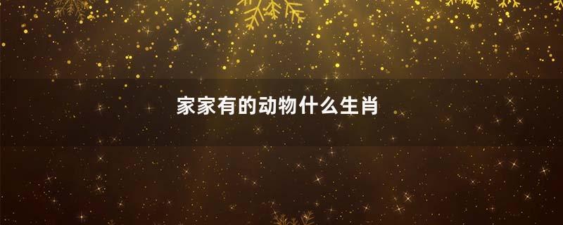 家家有的动物什么生肖