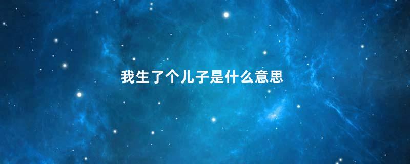 我生了个儿子是什么意思