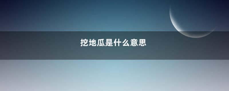 挖地瓜是什么意思