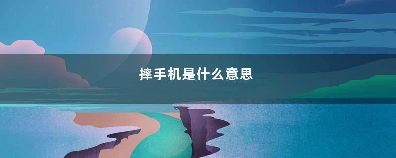 摔手机是什么意思