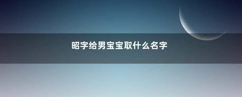 昭字给男宝宝取什么名字