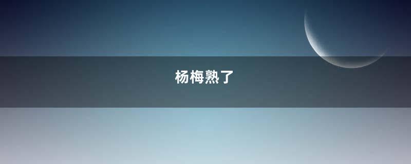 杨梅熟了