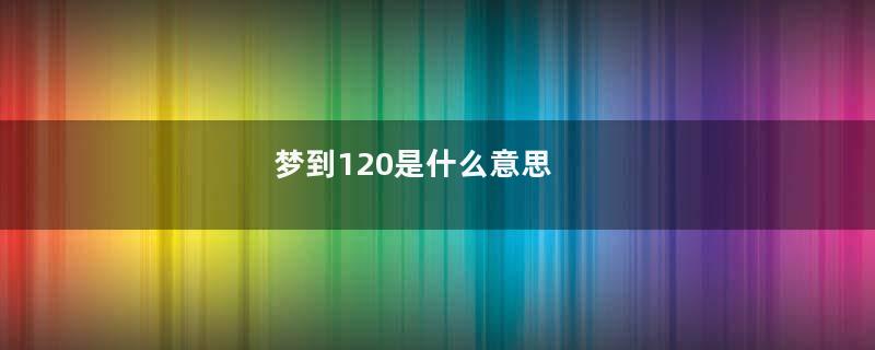 梦到120是什么意思