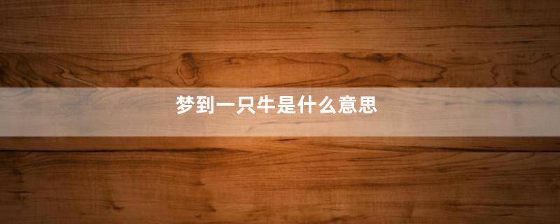 梦到一只牛是什么意思