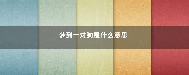 梦到一对狗是什么意思