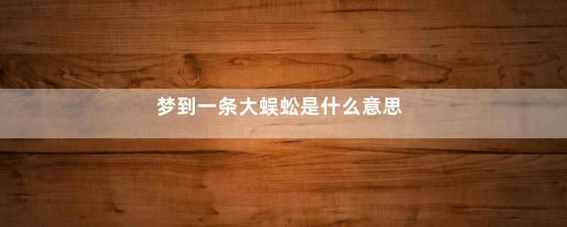 梦到一条大蜈蚣是什么意思
