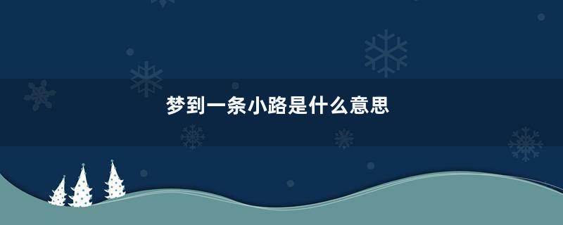 梦到一条小路是什么意思