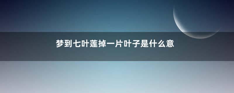 梦到七叶莲掉一片叶子是什么意思