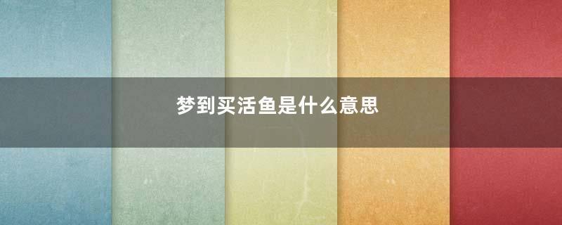 梦到买活鱼是什么意思