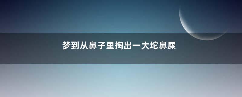 梦到从鼻子里掏出一大坨鼻屎