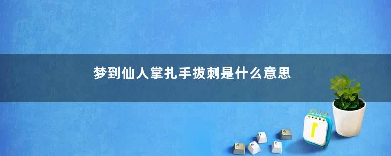 梦到仙人掌扎手拔刺是什么意思