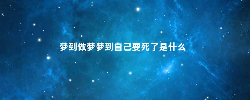 梦到做梦梦到自己要死了是什么意思