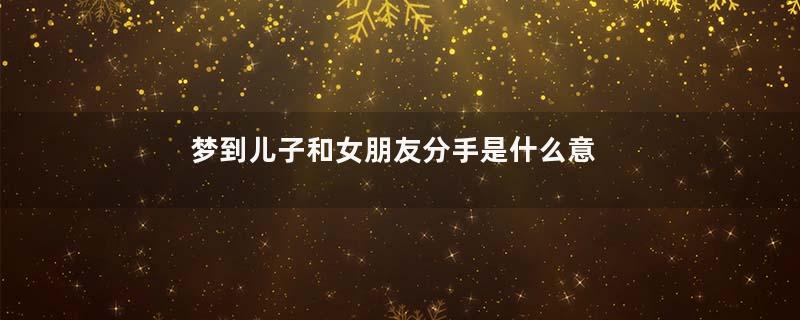 梦到儿子和女朋友分手是什么意思