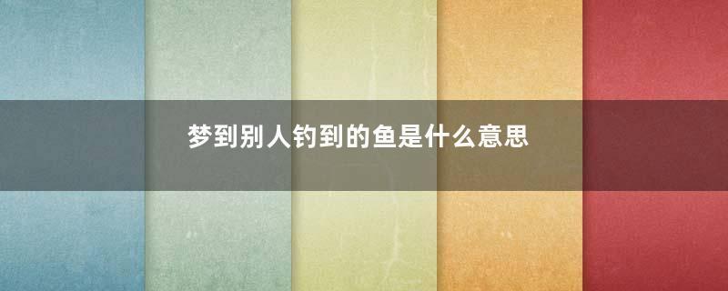 梦到别人钓到的鱼是什么意思