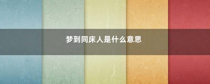 梦到同床人是什么意思