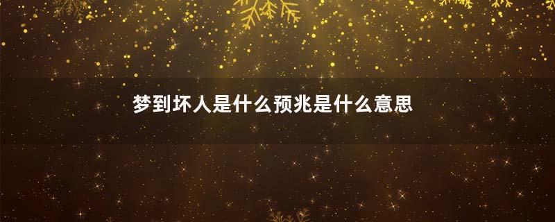 梦到坏人是什么预兆是什么意思