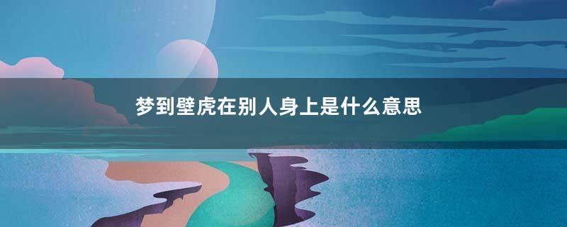 梦到壁虎在别人身上是什么意思
