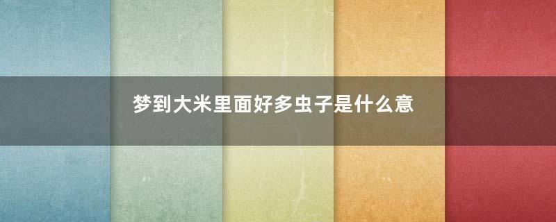 梦到大米里面好多虫子是什么意思